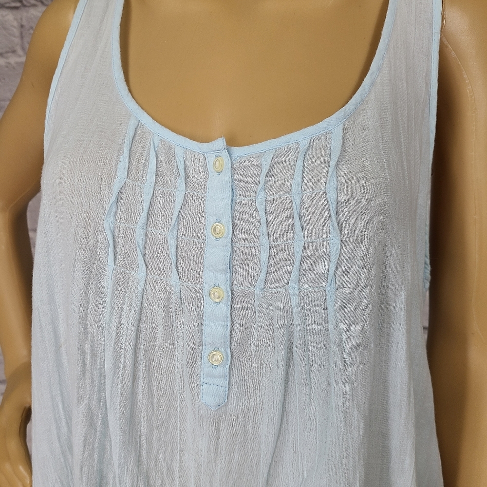 BP Nordstrom Sheer Blue Babydool Peasant Tank Top